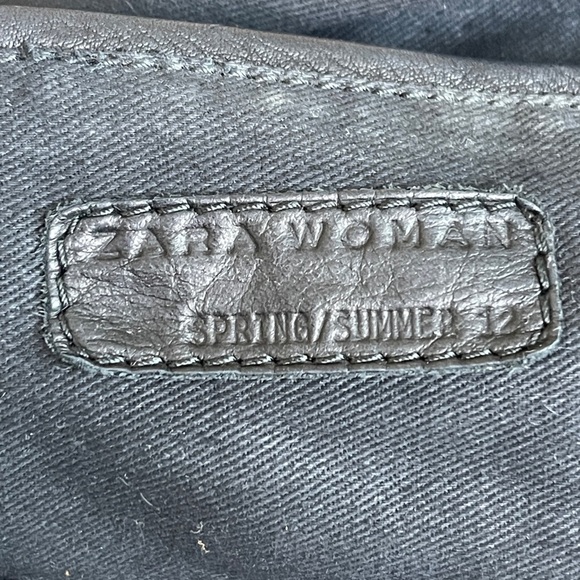 Zara Black Soft Leather Slouchy Oversized Shoulder Hobo Bag Y2K - Picture 7 of 11